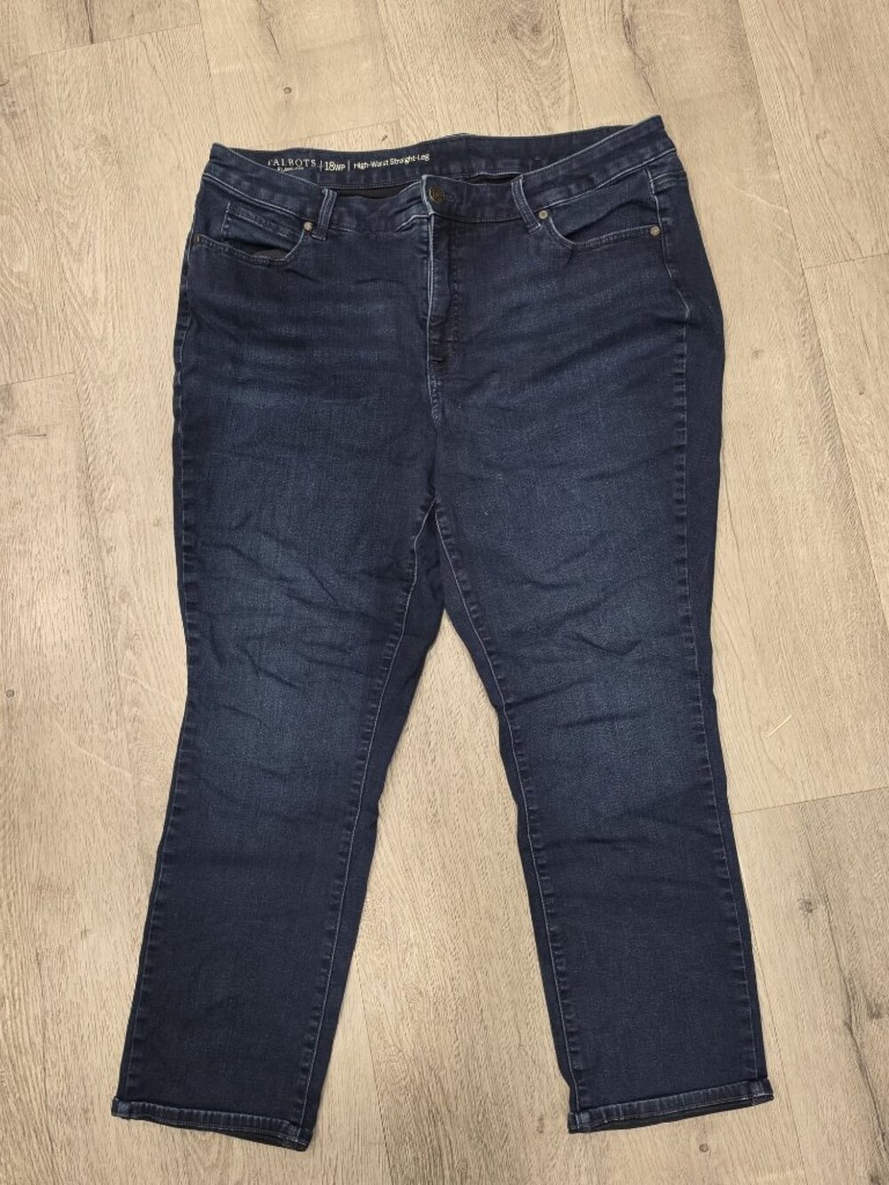 Talbots High-Waist Straight-Leg Dark Denim Jeans Women's Plus Size 18WP PETITE